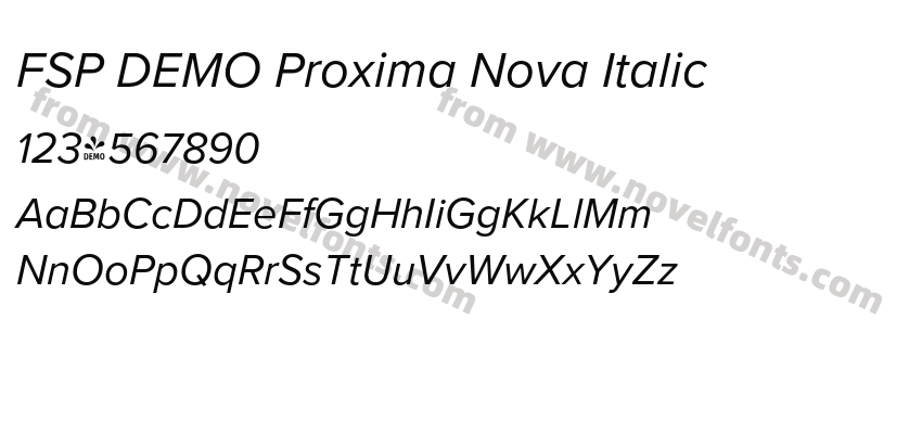 FSP DEMO Proxima Nova ItalicPreview