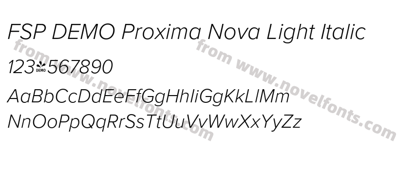 FSP DEMO Proxima Nova Light ItalicPreview