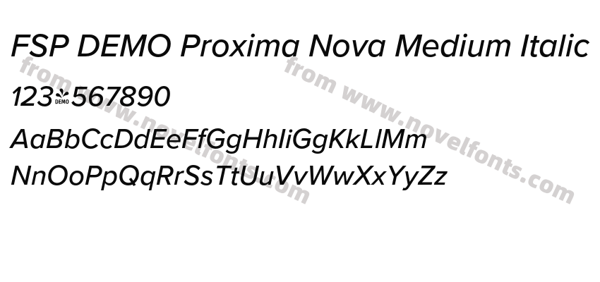 FSP DEMO Proxima Nova Medium ItalicPreview