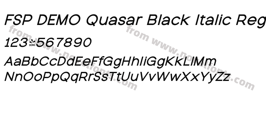 FSP DEMO Quasar Black Italic RegularPreview
