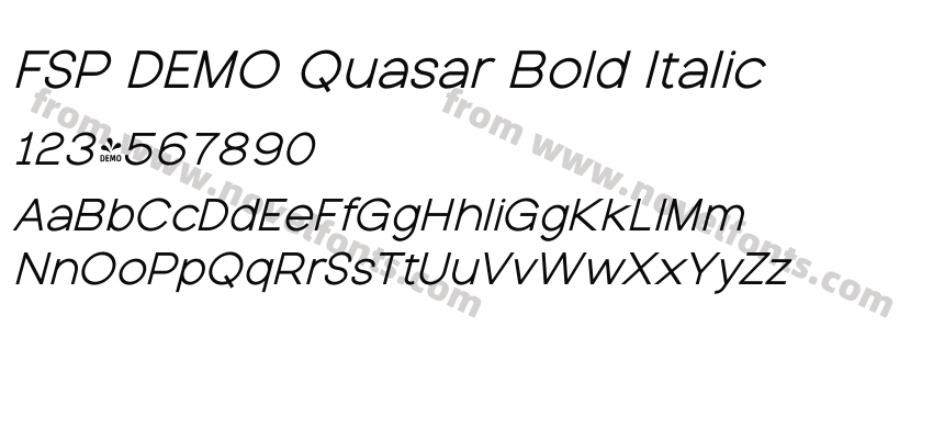 FSP DEMO Quasar Bold ItalicPreview