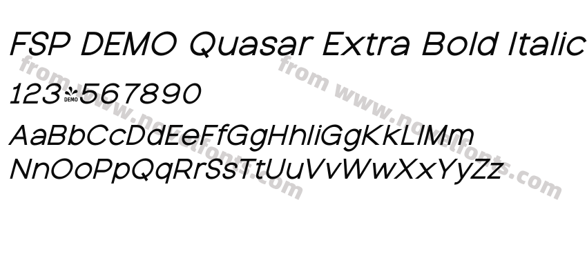 FSP DEMO Quasar Extra Bold Italic RegularPreview