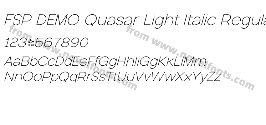 FSP DEMO Quasar Light Italic RegularPreview