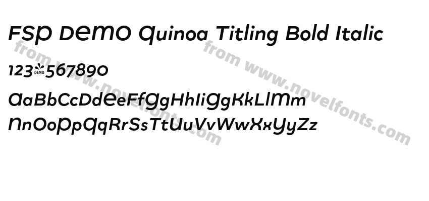 FSP DEMO Quinoa Titling Bold ItalicPreview