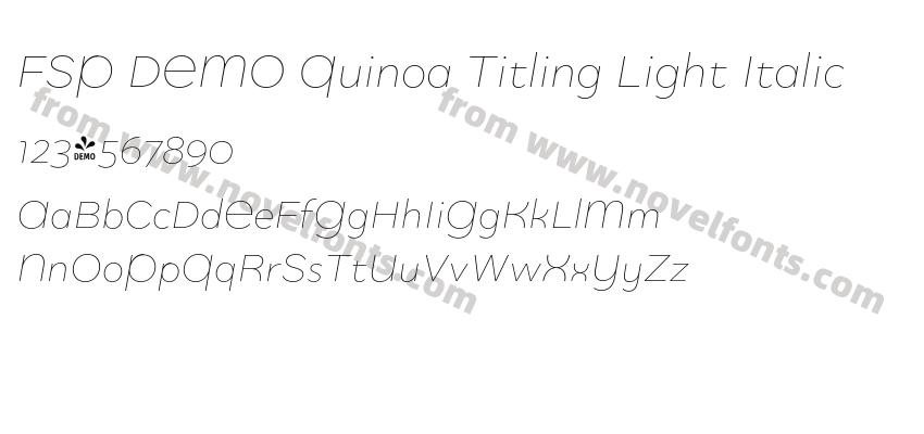 FSP DEMO Quinoa Titling Light ItalicPreview