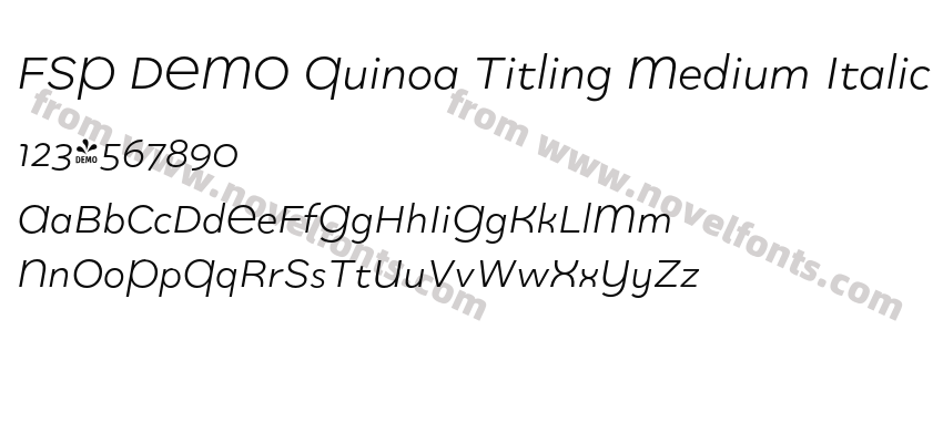 FSP DEMO Quinoa Titling Medium ItalicPreview