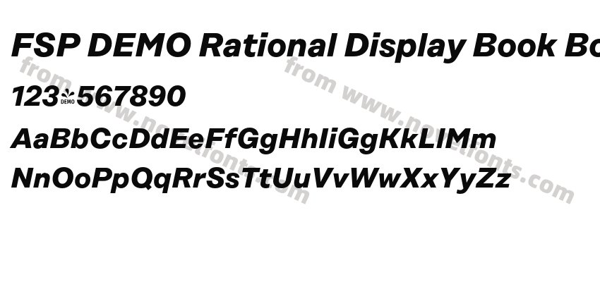 FSP DEMO Rational Display Book Bold ItalicPreview