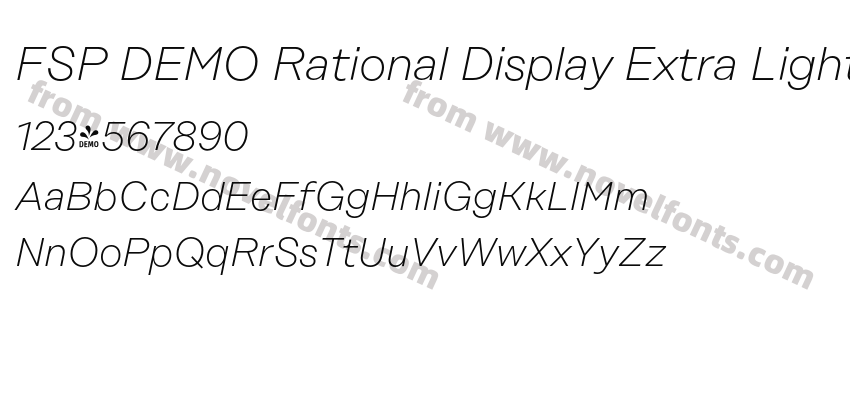 FSP DEMO Rational Display Extra Light ItalicPreview