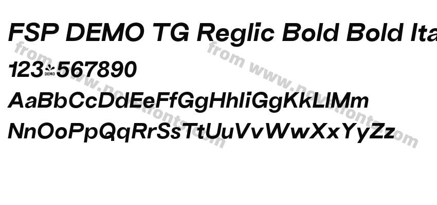 FSP DEMO TG Reglic Bold Bold ItalicPreview