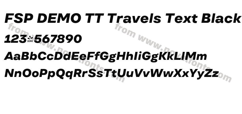 FSP DEMO TT Travels Text Black ItalicPreview