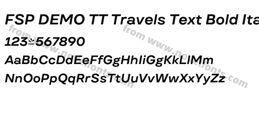 FSP DEMO TT Travels Text Bold ItalicPreview