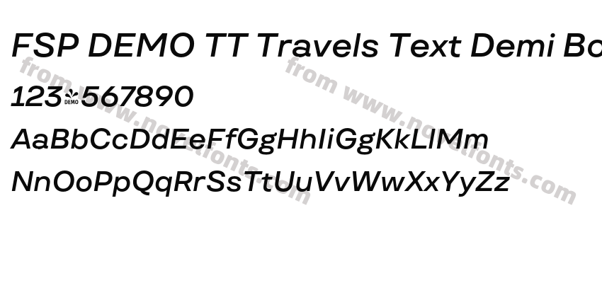 FSP DEMO TT Travels Text Demi Bold ItalicPreview
