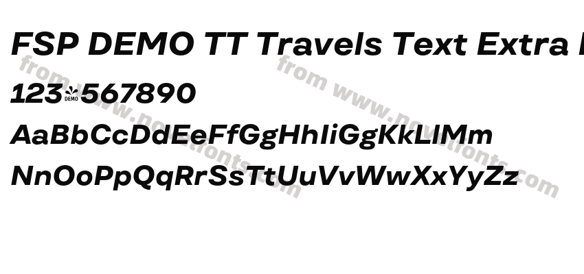 FSP DEMO TT Travels Text Extra Bold ItalicPreview