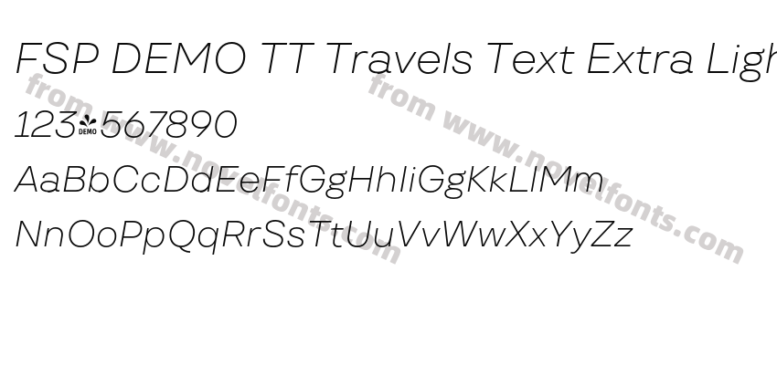 FSP DEMO TT Travels Text Extra Light ItalicPreview