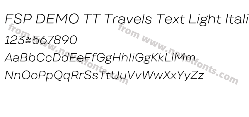 FSP DEMO TT Travels Text Light ItalicPreview