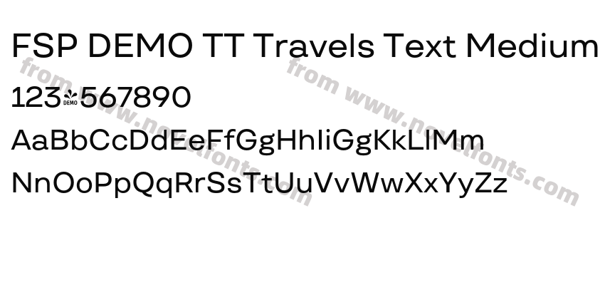 FSP DEMO TT Travels Text Medium RegularPreview