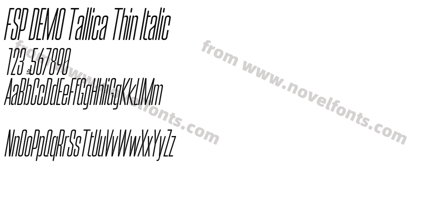 FSP DEMO Tallica Thin ItalicPreview