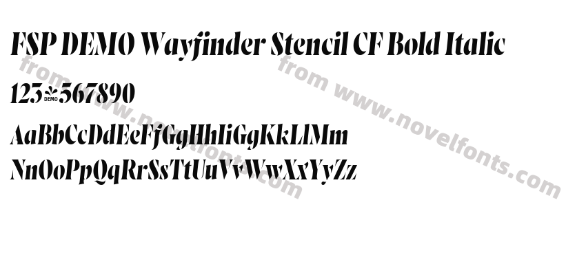 FSP DEMO Wayfinder Stencil CF Bold ItalicPreview