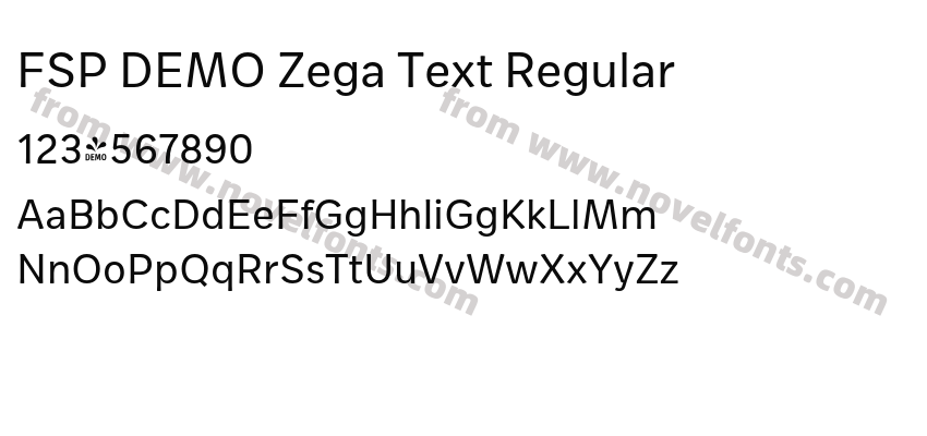 FSP DEMO Zega Text RegularPreview
