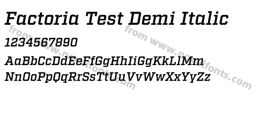 Factoria Test Demi ItalicPreview