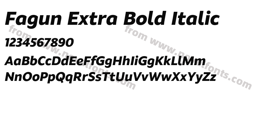 Fagun Extra Bold ItalicPreview