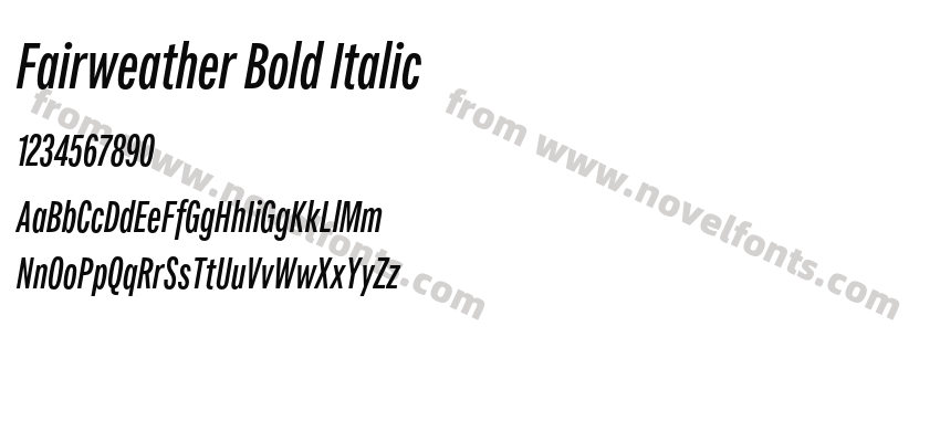 Fairweather Bold ItalicPreview