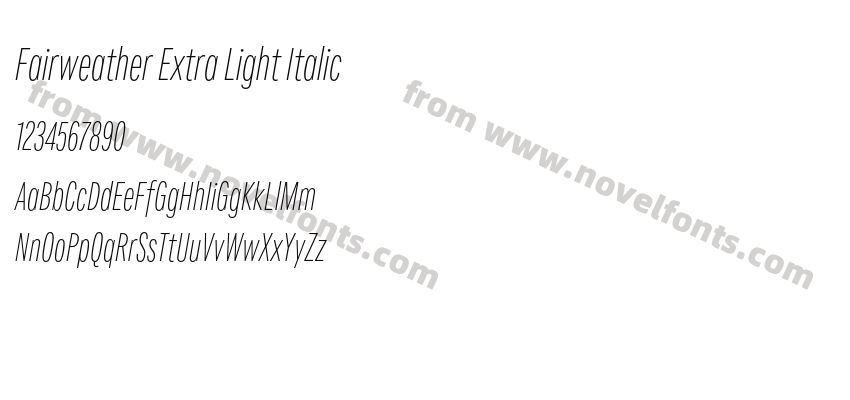 Fairweather Extra Light ItalicPreview