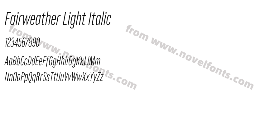 Fairweather Light ItalicPreview