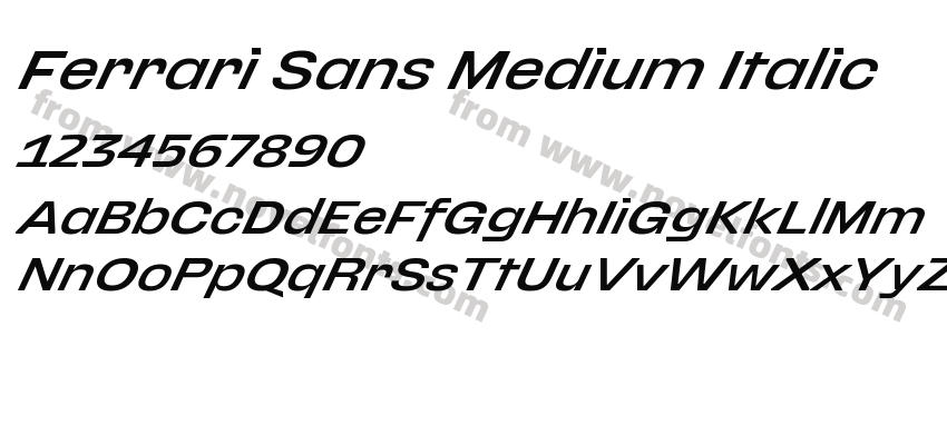 Ferrari Sans Medium ItalicPreview