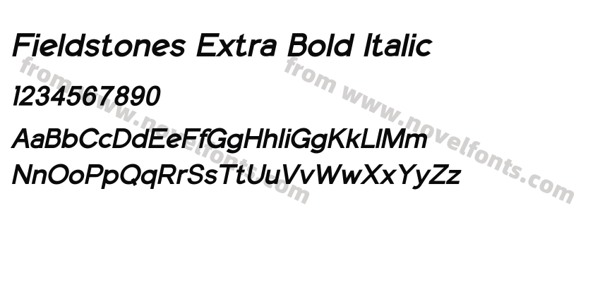 Fieldstones Extra Bold ItalicPreview