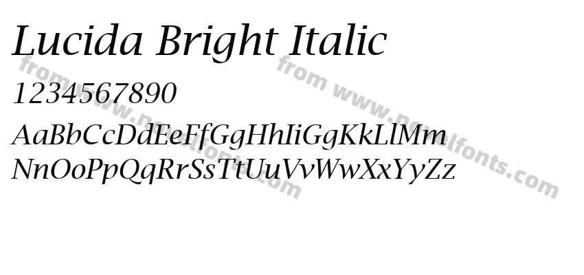 Lucida Bright ItalicPreview