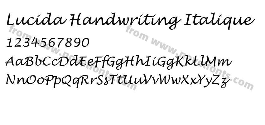 Lucida Handwriting ItaliquePreview