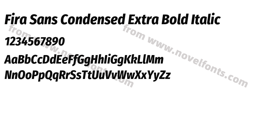 Fira Sans Condensed Extra Bold ItalicPreview