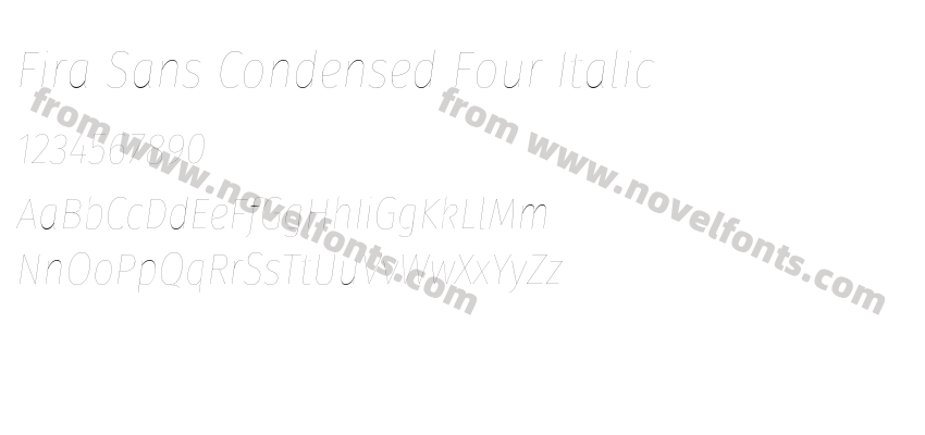Fira Sans Condensed Four ItalicPreview