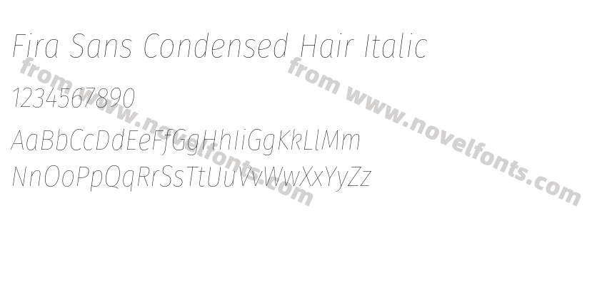 Fira Sans Condensed Hair ItalicPreview