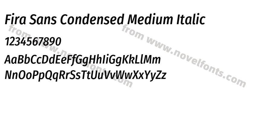 Fira Sans Condensed Medium ItalicPreview