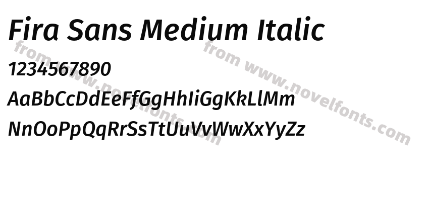 Fira Sans Medium ItalicPreview