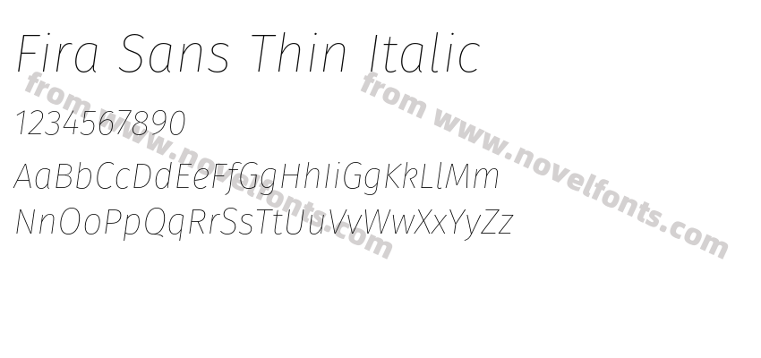 Fira Sans Thin ItalicPreview