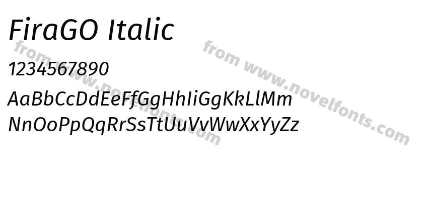 FiraGO ItalicPreview
