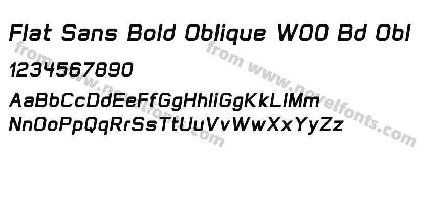 Flat Sans Bold Oblique W00 Bd OblPreview