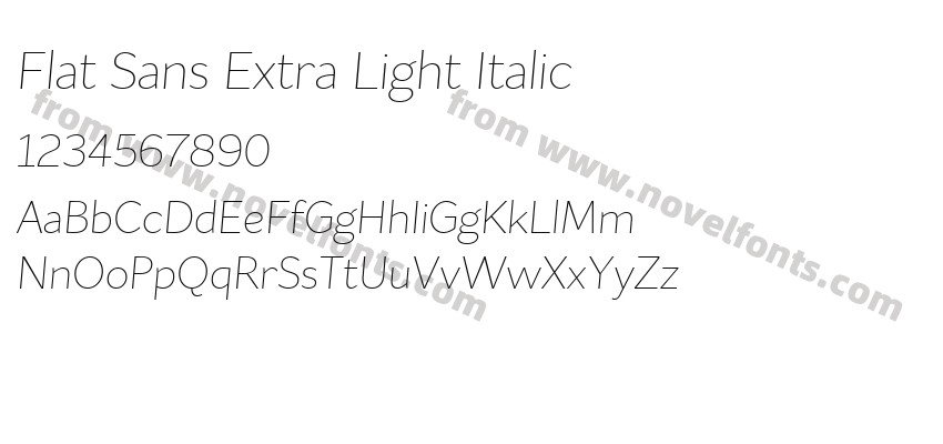 Flat Sans Extra Light ItalicPreview