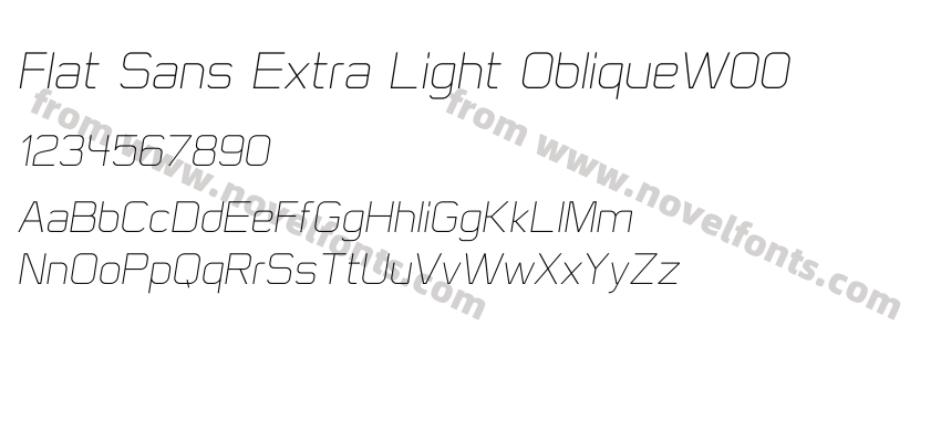 Flat Sans Extra Light ObliqueW00Preview