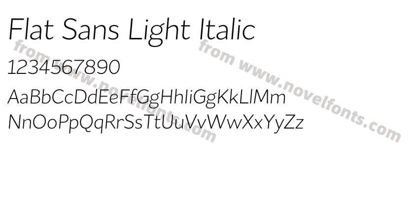 Flat Sans Light ItalicPreview