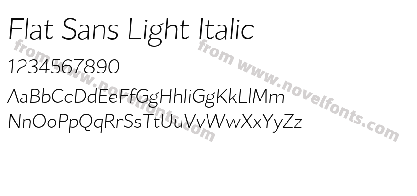 Flat Sans Light ItalicPreview