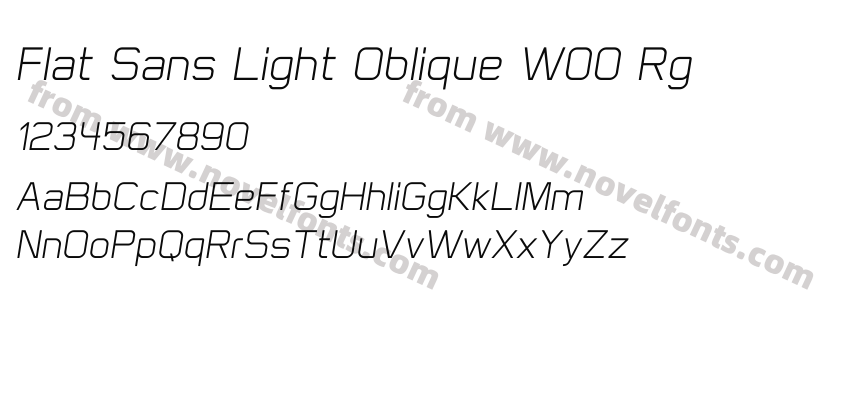 Flat Sans Light Oblique W00 RgPreview
