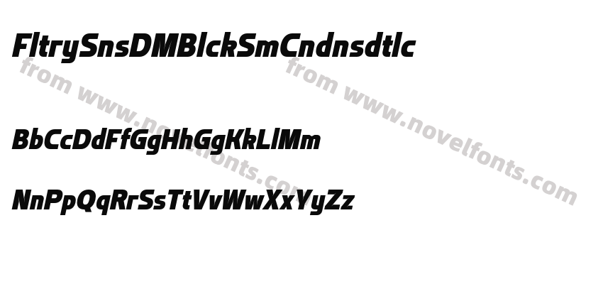 Flatory Sans DEMO Black Semi Condensed ItalicPreview
