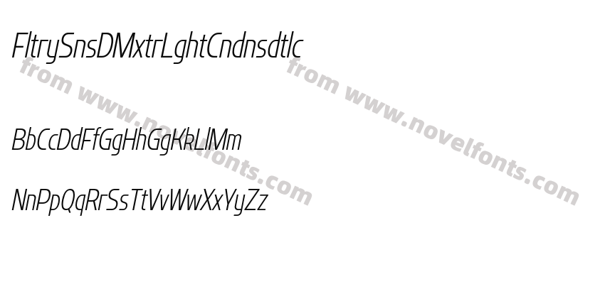 Flatory Sans DEMO Extra Light Condensed ItalicPreview