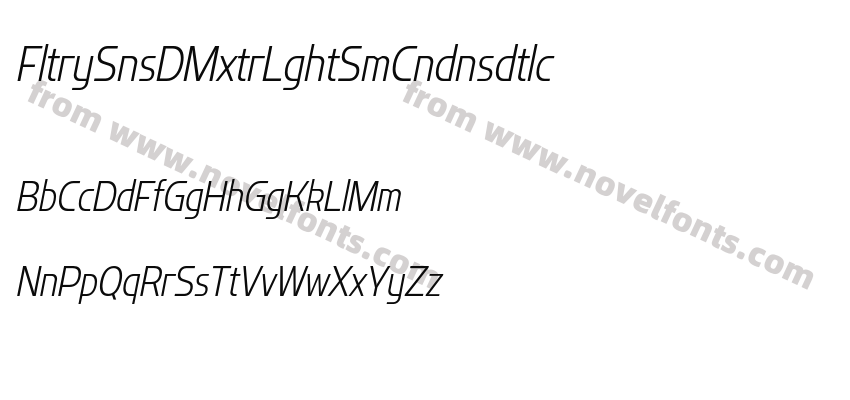 Flatory Sans DEMO Extra Light Semi Condensed ItalicPreview