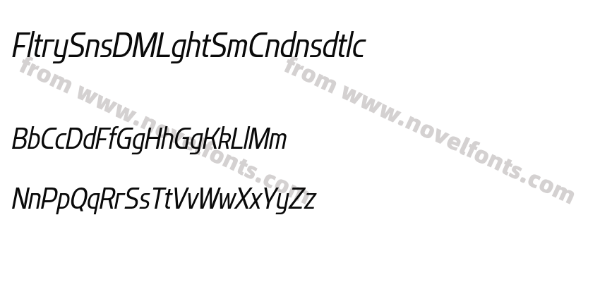Flatory Sans DEMO Light Semi Condensed ItalicPreview