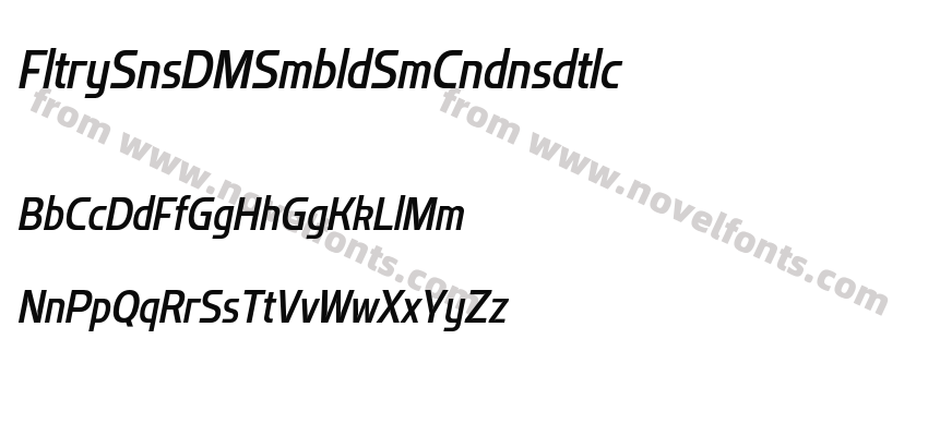 Flatory Sans DEMO Semibold Semi Condensed ItalicPreview